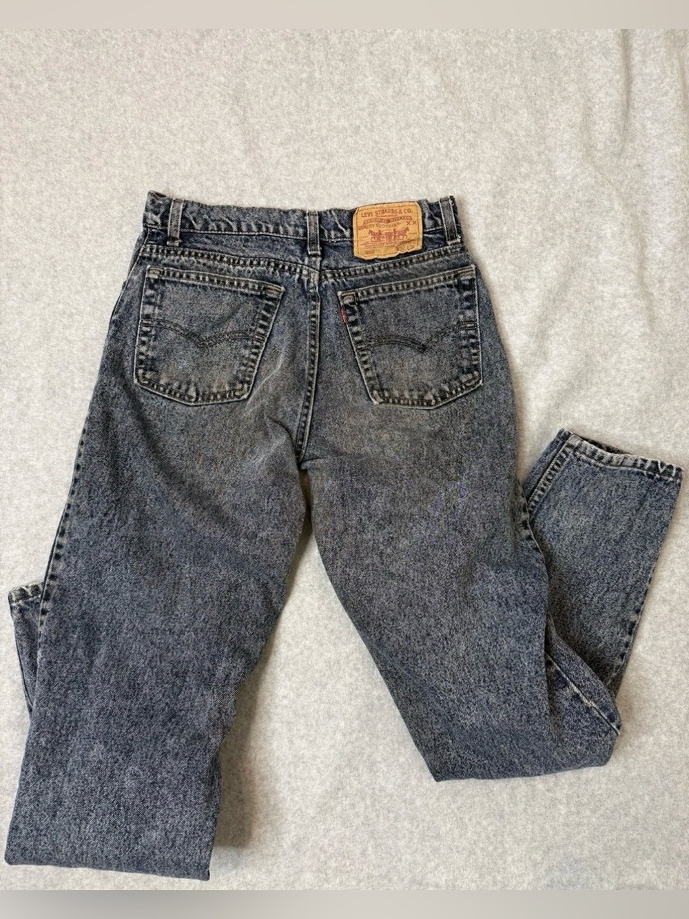 Vintage Levi’s 550 Relaxed Fit Jeans Made in USA Acid Wash Gray Denim W30 L34